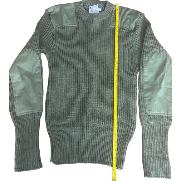 Jack Young Associates Vintage Green 100% Wool Military Tactical Sweater Size 42 - Picture 9 of 10